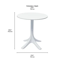 Outdoor Resin Dining Set with 1 Round Table and 4 Stackable Chairs -