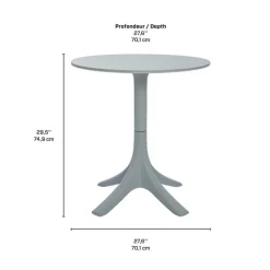 Outdoor Resin Dining Set with 1 Round Table and 4 Stackable Chairs -
