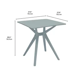 Outdoor Resin Dining Set with 1 Square Table and 4 Stackable Chairs -