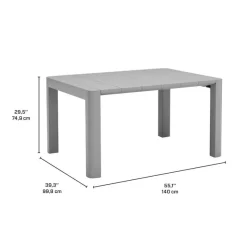 Outdoor Resin Rectangular Dining Table -