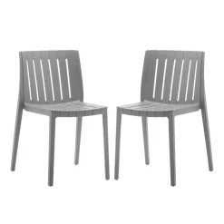 Outdoor Resin Stackable Chairs (Set of 2) -