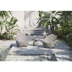 Meubles South Shore Outdoor Rounded-Base Side Table