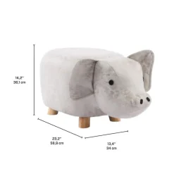 Piglet-Shaped Kids Pouf – 13.4" x 23.22" x 14.2"
