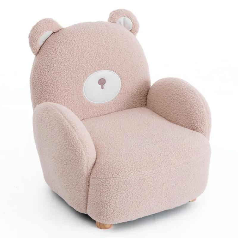 Pink Bear-Shaped Kids Armchair – 22.4" x 22.6" x 22.4"