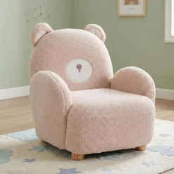 Pink Bear-Shaped Kids Armchair – 22.4