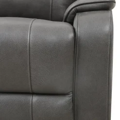 Power Leather Recliner with Adjustable Headrest - Grey
