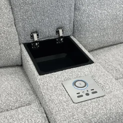 Power Modular Loveseat and Console with Built-In Audio System - 3 pcs