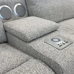 Power Modular Loveseat and Console with Built-In Audio System - 3 pcs