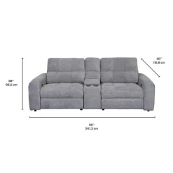 Power Modular Reclining Loveseat and Console - 3 pcs