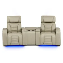 Power Modular Reclining Loveseat with Massage, Heat, and Angular Console - 3 pcs