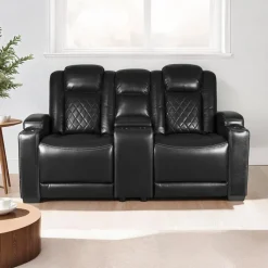 Power Modular Reclining Loveseat and Console with Cup Holders - 3 pcs