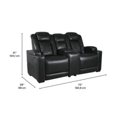 Power Modular Reclining Loveseat and Console with Cup Holders - 3 pcs