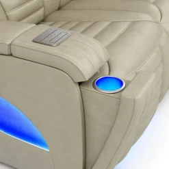 Power Modular Reclining Loveseat with Massage, Heat, and Console - 3 pcs