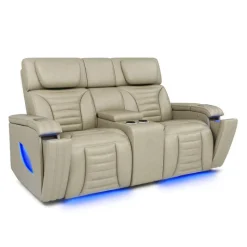 Power Modular Reclining Loveseat with Massage, Heat, and Console - 3 pcs