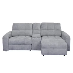 Power Modular Reclining Loveseat, Right-Side Chaise with Storage, and Console - 3 pcs