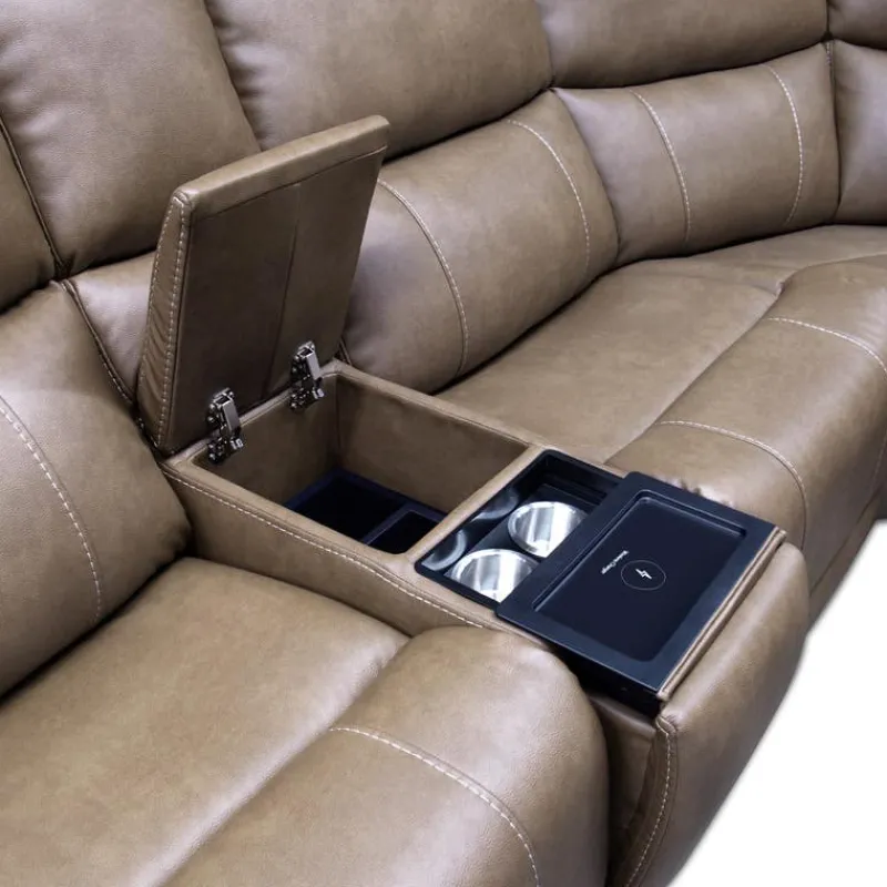 Power Modular Reclining Sectional with Console - 6 pcs