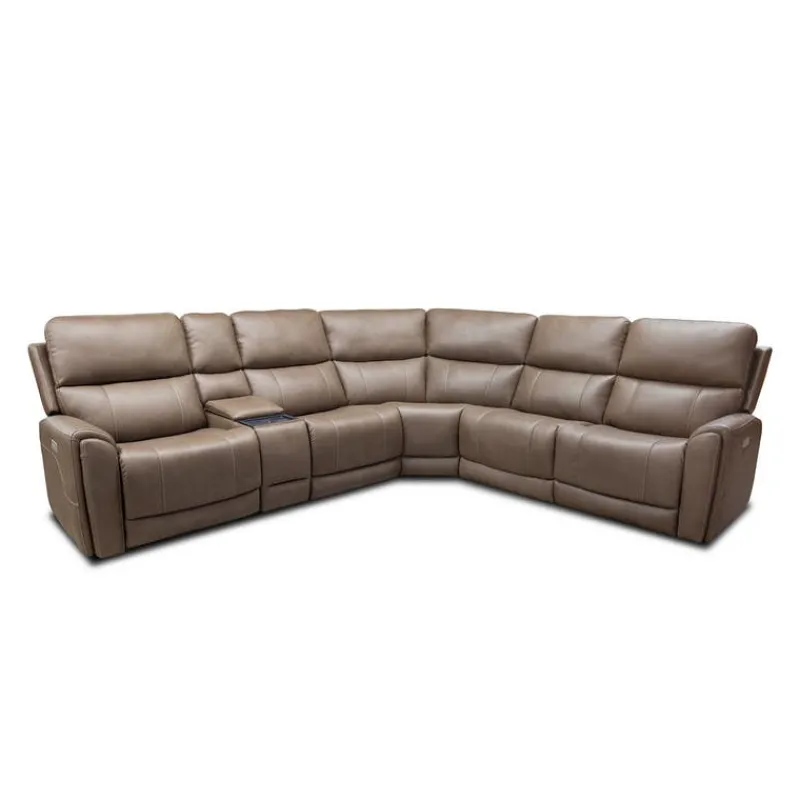 Power Modular Reclining Sectional with Console - 6 pcs