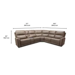 Power Modular Reclining Sectional with Console - 6 pcs