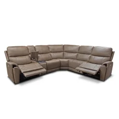 Power Modular Reclining Sectional with Console - 6 pcs