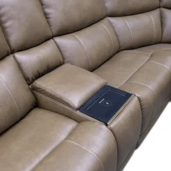 Power Modular Reclining Sectional with Console - 6 pcs