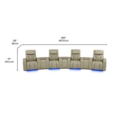 Power Modular Reclining Sofa with Massage, Heat, and Angular Consoles - 7 pcs