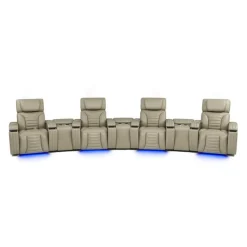 Power Modular Reclining Sofa with Massage, Heat, and Angular Consoles - 7 pcs