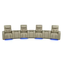 Power Modular Reclining Sofa with Massage, Heat, and Angular Consoles - 7 pcs