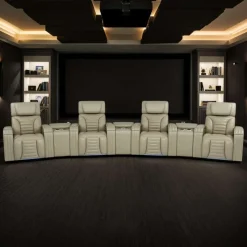 Power Modular Reclining Sofa with Massage, Heat, and Angular Consoles - 7 pcs