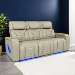 Power Modular Reclining Sofa with Massage, Heat, and Drop-Down Backrest - 3 pcs