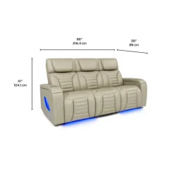 Power Modular Reclining Sofa with Massage, Heat, and Drop-Down Backrest - 3 pcs