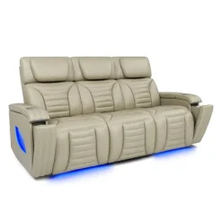 Power Modular Reclining Sofa with Massage, Heat, and Drop-Down Backrest - 3 pcs