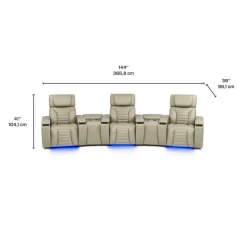 Power Modular Reclining Sofa with Massage, Heat, and Angular Consoles - 5 pcs