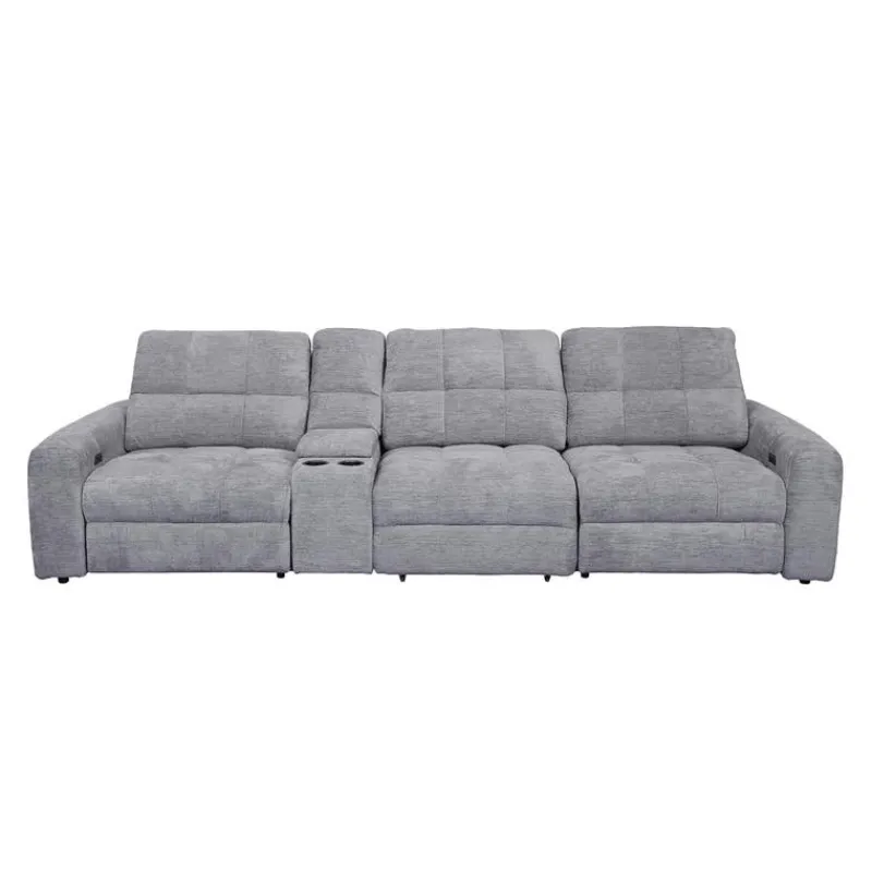Power Modular Reclining Sofa and Console - 4 pcs