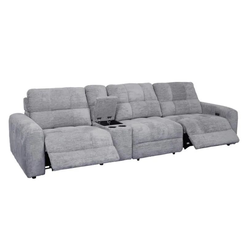 Power Modular Reclining Sofa and Console - 4 pcs