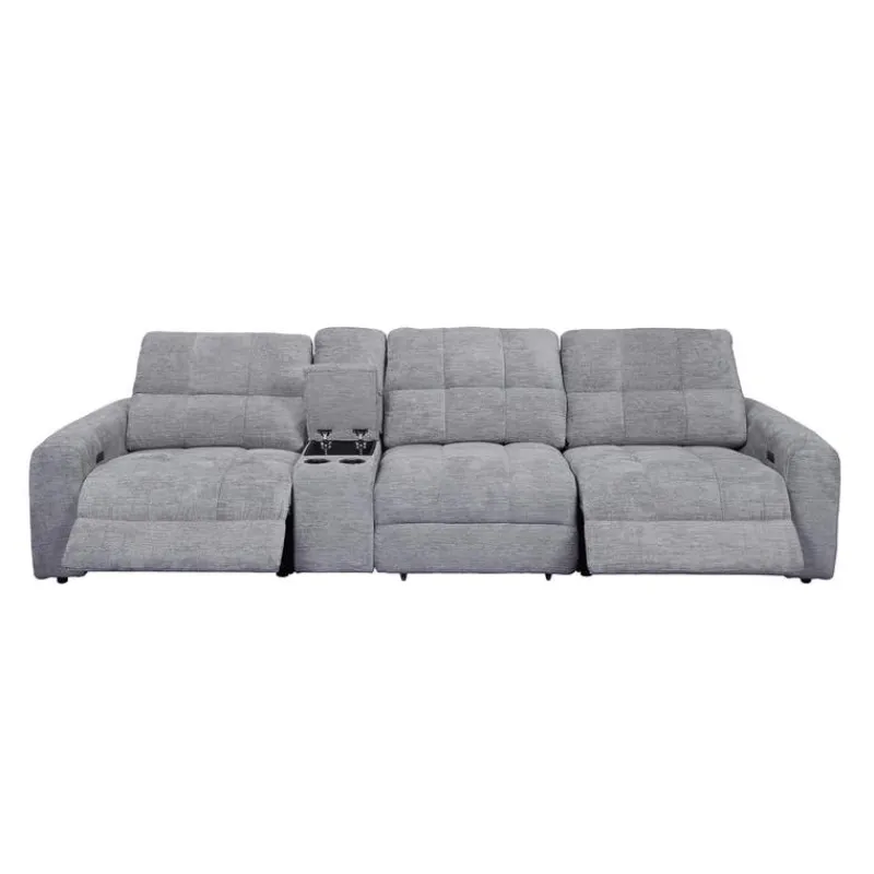 Power Modular Reclining Sofa and Console - 4 pcs