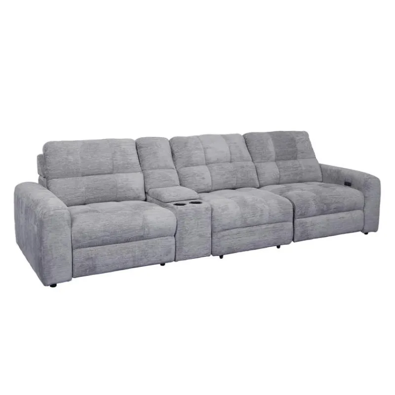 Power Modular Reclining Sofa and Console - 4 pcs
