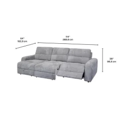 Power Modular Reclining Sofa with 1 Slider and Chaise - 3 pcs