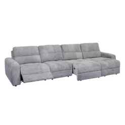 Power Modular Reclining Sectional with 1 Slider and Right-Side Chaise with Storage - 4 pcs