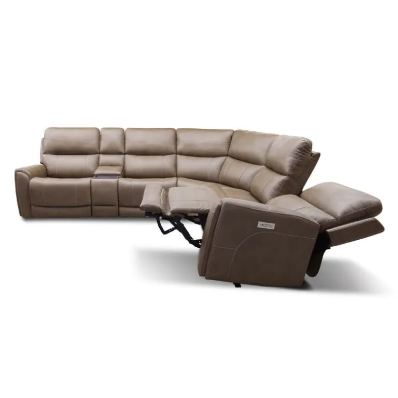 Power Modular Reclining Sectional with Console - 6 pcs