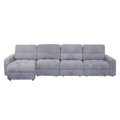 Power Modular Reclining Sectional with 1 Slider and Left-Side Chaise with Storage - 4 pcs