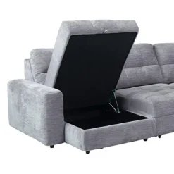 Power Modular Reclining Sectional with 1 Slider and Left-Side Chaise with Storage - 4 pcs