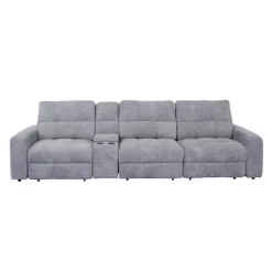 Power Modular Reclining Sofa with 1 Slider and Console - 4 pcs