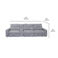 Power Modular Reclining Sofa with 1 Slider and Console - 4 pcs