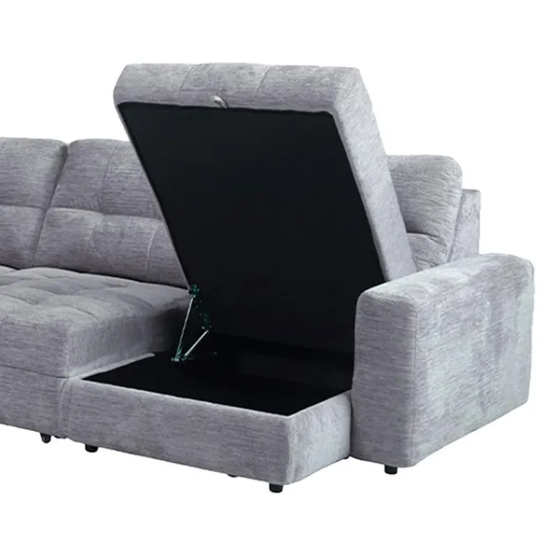 Power Modular Reclining Sectional with 2 Sliders and Left-Side Chaise with Storage - 4 pcs