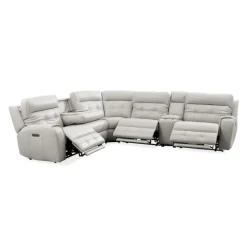 Power Modular Reclining Sectional with Console and Fold-Down Backrest - 6 pcs