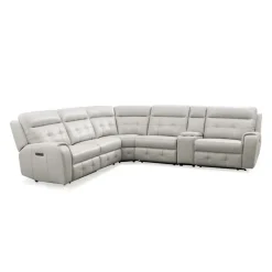 Power Modular Reclining Sectional with Console and Fold-Down Backrest - 6 pcs