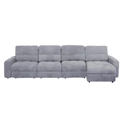 Power Modular Reclining Sectional with 2 Sliders and Right-Side Chaise with Storage - 4 pcs