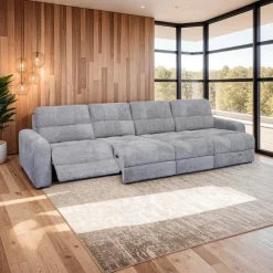 Power Modular Reclining Sectional with 2 Sliders and Right-Side Chaise with Storage - 4 pcs