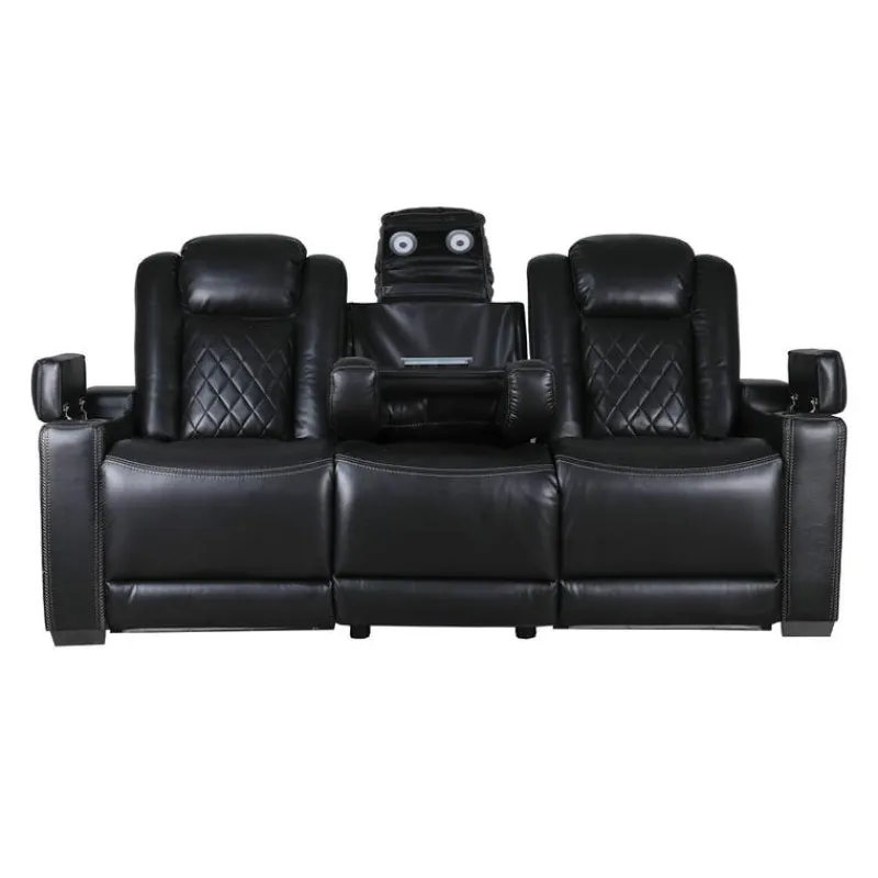 Power Modular Reclining Sofa and Drop-Down Backrest with Reading Lights - 3 pcs