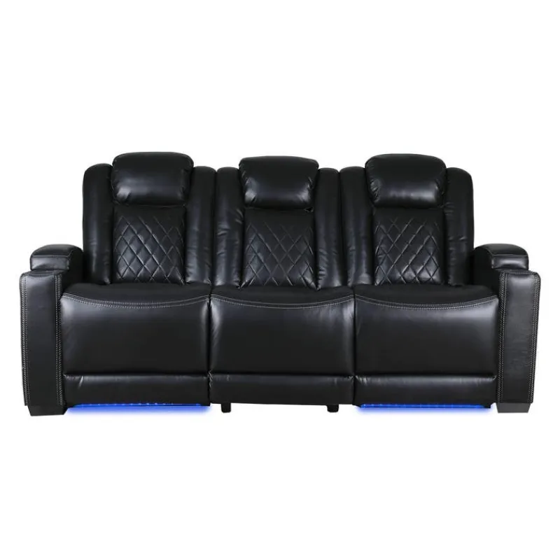 Power Modular Reclining Sofa and Drop-Down Backrest with Reading Lights - 3 pcs